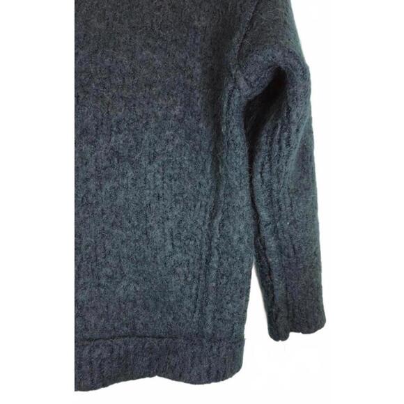 Free People Women's Lofty Alpaca Wool Blend V-Neck Blue Teal Sweater - Picture 2 of 6